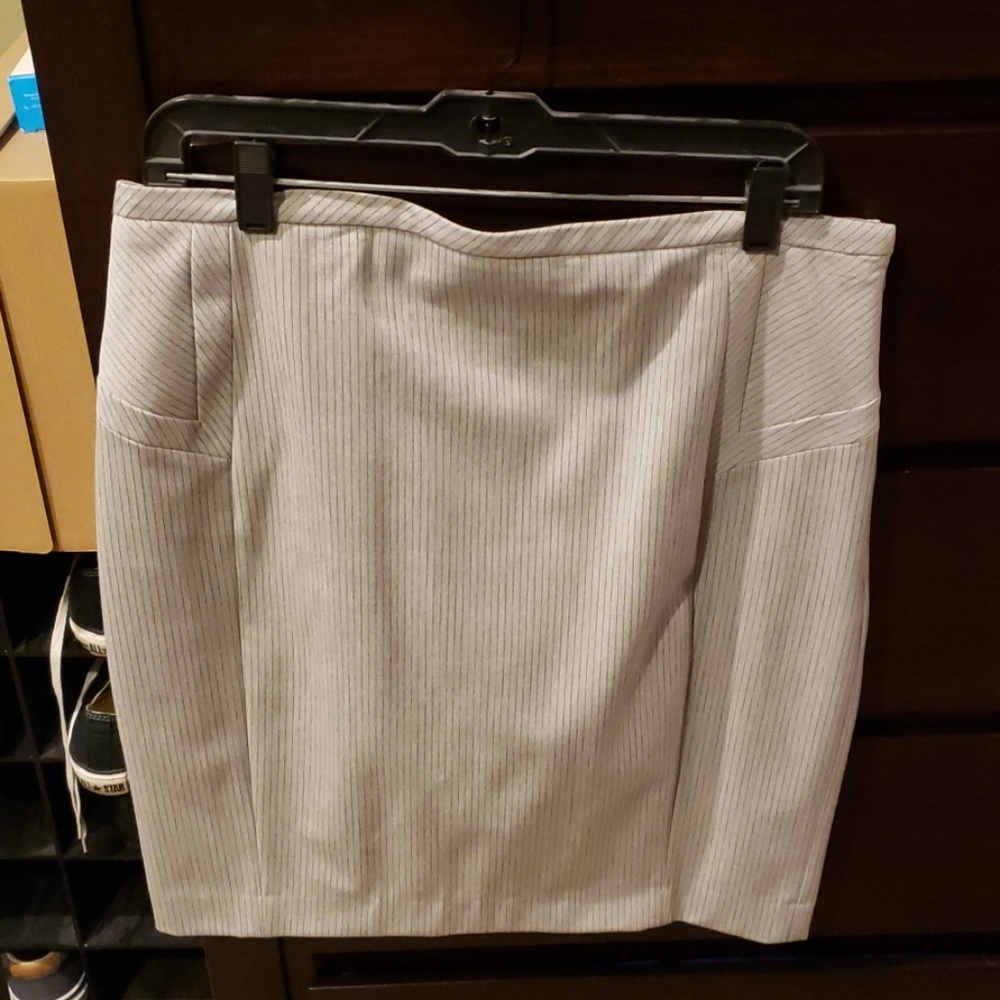 Shorter pencil skirt pin stripe